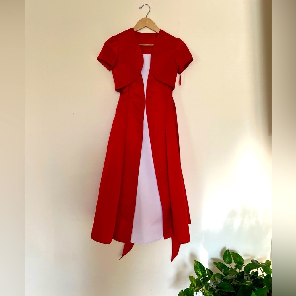 Angels New York Kids Girls Gown Sze 12 Red Formal
Dress Ocassion Holiday Festive - Picture 3 of 17